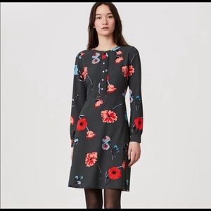 LOFT long sleeve floral dress, size 8